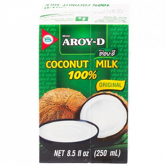 Кокосовое молоко "AROY-D", 250 мл. (жирность 17-19%)